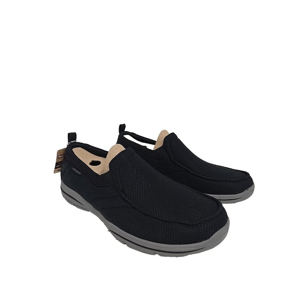 Skechers Men's Relaxed Fit 65382 Haper Slip-On Casual Athletic Shoe Black 12M - Picture 1 of 7